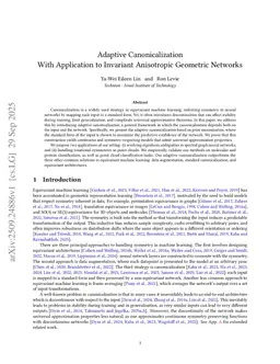 Adaptive Canonicalization with Application to Invariant Anisotropic Geometric Networks