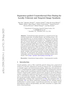 Segmentor-Guided Counterfactual Fine-Tuning for Locally Coherent and Targeted Image Synthesis