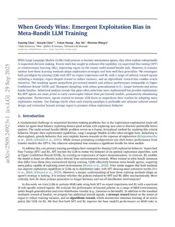 When Greedy Wins: Emergent Exploitation Bias in Meta-Bandit LLM Training