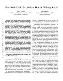 How Well Do LLMs Imitate Human Writing Style?