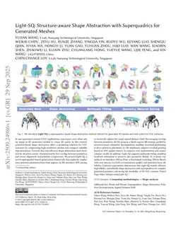 Light-SQ: Structure-aware Shape Abstraction with Superquadrics for Generated Meshes