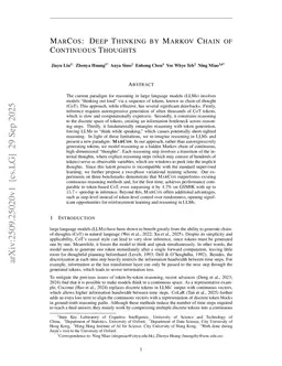 MARCOS: Deep Thinking by Markov Chain of Continuous Thoughts