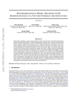 Hyperdimensional Probe: Decoding LLM Representations via Vector Symbolic Architectures