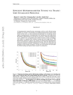 Efficient Hyperparameter Tuning via Trajectory Invariance Principle