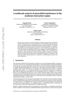 A multiscale analysis of mean-field transformers in the moderate interaction regime