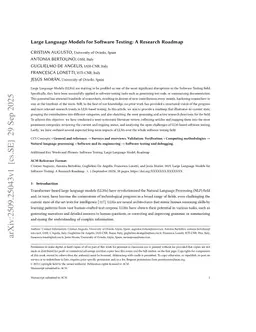 Large Language Models for Software Testing: A Research Roadmap