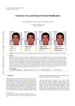 CharGen: Fast and Fluent Portrait Modification