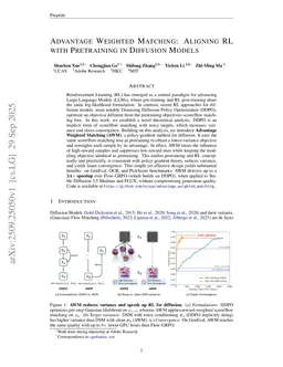 Advantage Weighted Matching: Aligning RL with Pretraining in Diffusion Models