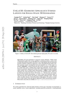 UniLat3D: Geometry-Appearance Unified Latents for Single-Stage 3D Generation