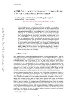 MANI-Pure: Magnitude-Adaptive Noise Injection for Adversarial Purification