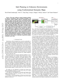 Safe Planning in Unknown Environments using Conformalized Semantic Maps