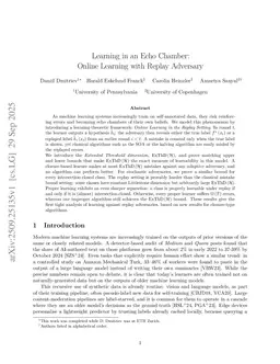 Learning in an Echo Chamber: Online Learning with Replay Adversary