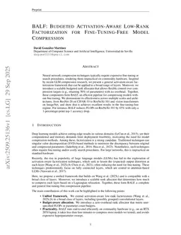 BALF: Budgeted Activation-Aware Low-Rank Factorization for Fine-Tuning-Free Model Compression
