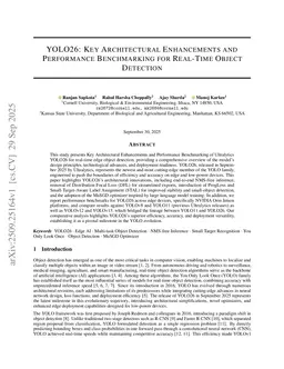 YOLO26: Key Architectural Enhancements and Performance Benchmarking for Real-Time Object Detection