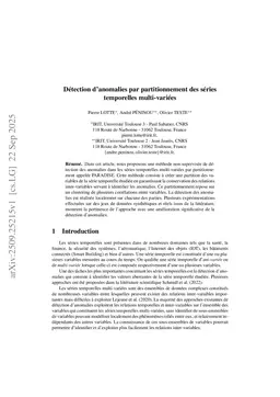 Anomaly detection by partitioning of multi-variate time series