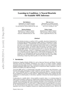 Learning to Condition: A Neural Heuristic for Scalable MPE Inference
