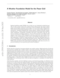 A Weather Foundation Model for the Power Grid