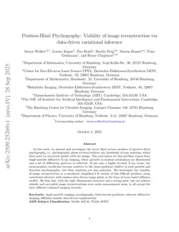 Position-Blind Ptychography: Viability of image reconstruction via data-driven variational inference