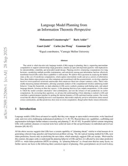 Language Model Planning from an Information Theoretic Perspective