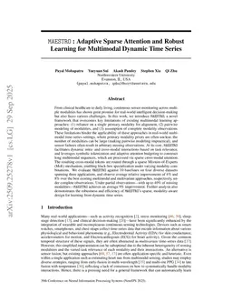 MAESTRO : Adaptive Sparse Attention and Robust Learning for Multimodal Dynamic Time Series