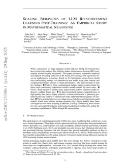 Scaling Behaviors of LLM Reinforcement Learning Post-Training: An Empirical Study in Mathematical Reasoning