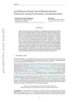 Let Physics Guide Your Protein Flows: Topology-aware Unfolding and Generation