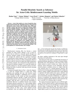 Parallel Heuristic Search as Inference for Actor-Critic Reinforcement Learning Models