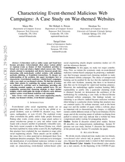 Characterizing Event-themed Malicious Web Campaigns: A Case Study on War-themed Websites