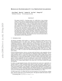 Boolean Satisfiability via Imitation Learning