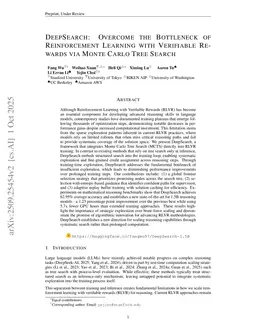 DeepSearch: Overcome the Bottleneck of Reinforcement Learning with Verifiable Rewards via Monte Carlo Tree Search