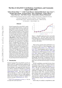 The Rise of AfricaNLP: Contributions, Contributors, and Community Impact (2005-2025)
