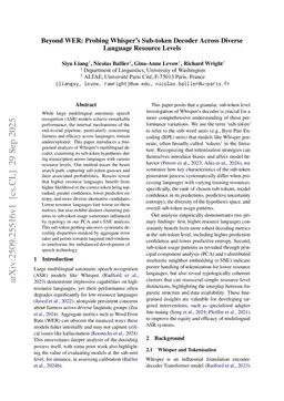 Beyond WER: Probing Whisper's Sub-token Decoder Across Diverse Language Resource Levels