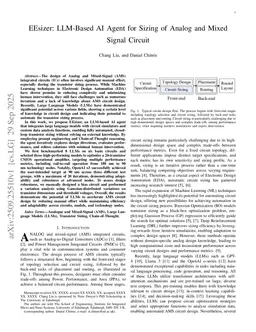 EEsizer: LLM-Based AI Agent for Sizing of Analog and Mixed Signal Circuit