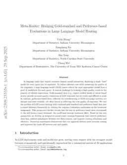 Meta-Router: Bridging Gold-standard and Preference-based Evaluations in Large Language Model Routing
