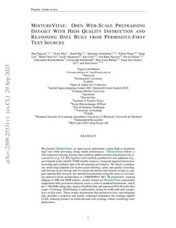 MixtureVitae: Open Web-Scale Pretraining Dataset With High Quality Instruction and Reasoning Data Built from Permissive-First Text Sources