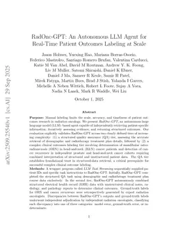 RadOnc-GPT: An Autonomous LLM Agent for Real-Time Patient Outcomes Labeling at Scale