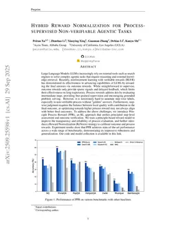Hybrid Reward Normalization for Process-supervised Non-verifiable Agentic Tasks