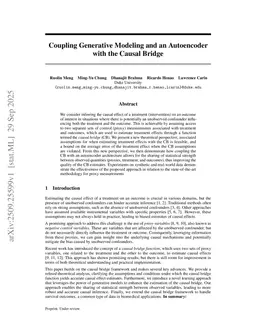 Coupling Generative Modeling and an Autoencoder with the Causal Bridge