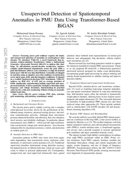 Unsupervised Detection of Spatiotemporal Anomalies in PMU Data Using Transformer-Based BiGAN