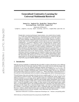 Generalized Contrastive Learning for Universal Multimodal Retrieval