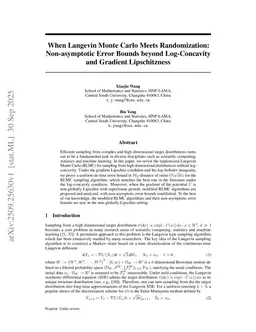 When Langevin Monte Carlo Meets Randomization: Non-asymptotic Error Bounds beyond Log-Concavity and Gradient Lipschitzness