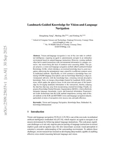 Landmark-Guided Knowledge for Vision-and-Language Navigation