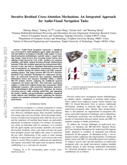 Iterative Residual Cross-Attention Mechanism: An Integrated Approach for Audio-Visual Navigation Tasks