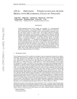 dVLA: Diffusion Vision-Language-Action Model with Multimodal Chain-of-Thought