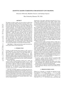 Adaptive Graph Coarsening for Efficient GNN Training