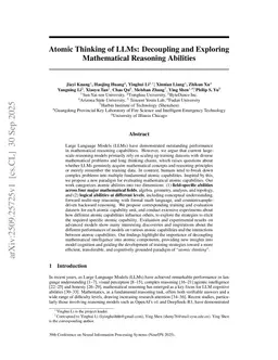 Atomic Thinking of LLMs: Decoupling and Exploring Mathematical Reasoning Abilities
