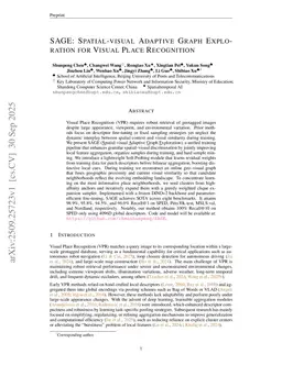 SAGE: Spatial-visual Adaptive Graph Exploration for Visual Place Recognition