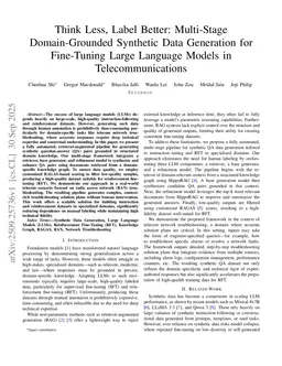 Think Less, Label Better: Multi-Stage Domain-Grounded Synthetic Data Generation for Fine-Tuning Large Language Models in Telecommunications