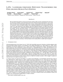 LaTo: Landmark-tokenized Diffusion Transformer for Fine-grained Human Face Editing