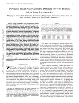 Image-Plane Geometric Decoding for View-Invariant Indoor Scene Reconstruction
